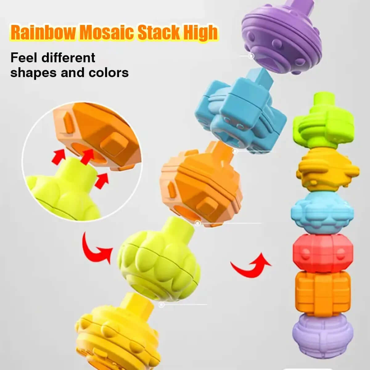 Montessori Baby Toys Stack Pull Blocks Games 0-12 Months Color Shade Sensory Development Learning Educational Toys Babies Infant