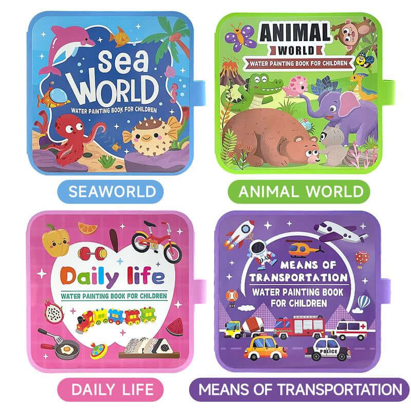 Water Coloring and Painting Doodle Books for Kids, Paint with Water Activity Books, Travel Toys for Kids Watercolor Painting Art Supplies Educational