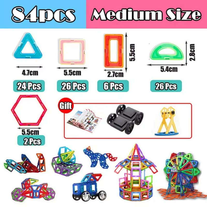 30-168Pcs Magnetic Blocks Magnetic Designer Construction Set Educational Building Blocks Magnet Toys for Children Gifts