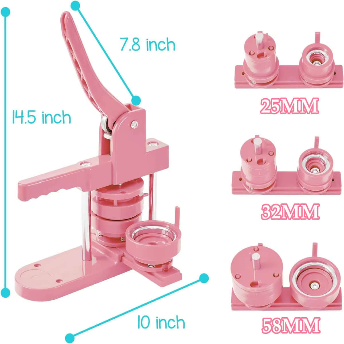 25/32/58MM Button Maker Mold, Interchangeable Die Mold Button Maker Mould Suitable, for Slide Button Maker Machine Maker Machine