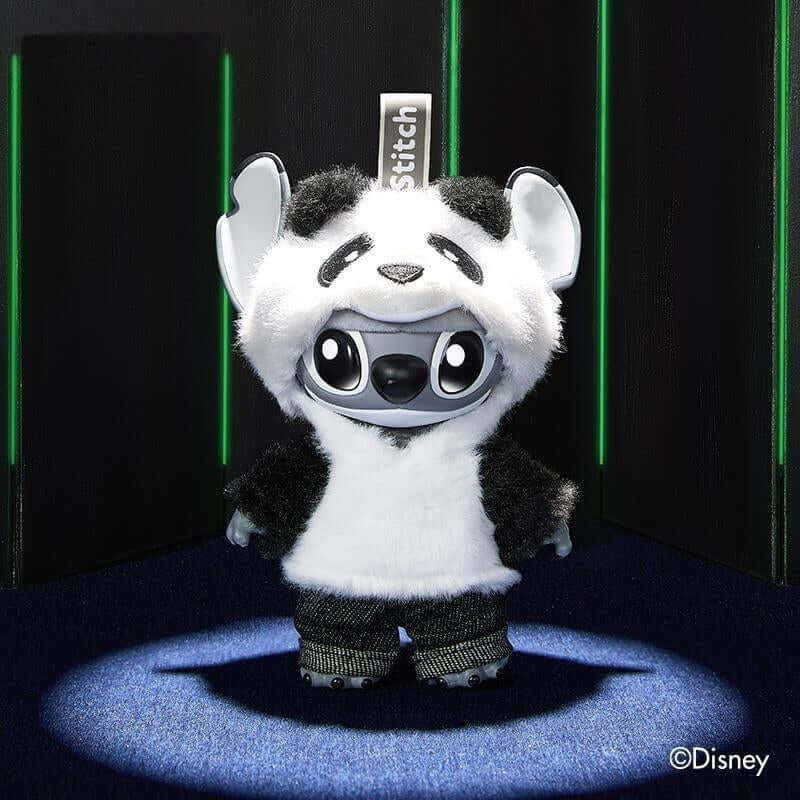 Disney Stitch Genz Street Style Series – Hang Card Edition Panda Vinyl-Plush Doll | Cool & Cute Collectible, Perfect Gift for Her & Stitch Fans