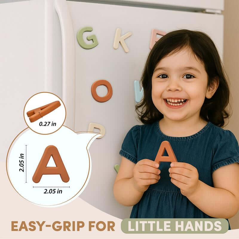 Joycat Silicone Alphabet Magnetic Letters, 26 Uppercase ABC Fridge Magnets for Kids, Learning Refrigerator Toys Set, Preschool Birthday Gifts for Kids
