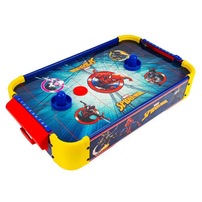 MARVEL Officially Licensed Spider-Man, Spidey and His Amazing Friends Wooden Air Hockey Table with Manual Score Trackers for Kids Ages 4+ - Bright Full-Color Graphics & Smooth Surface