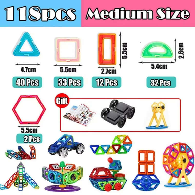 30-168Pcs Magnetic Blocks Magnetic Designer Construction Set Educational Building Blocks Magnet Toys for Children Gifts