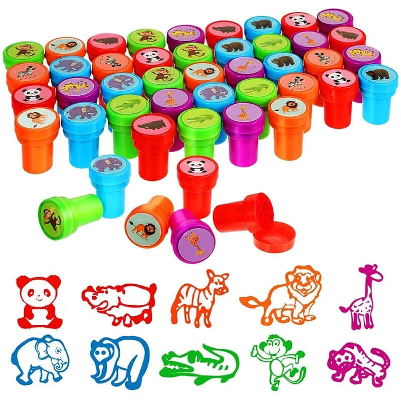 10Pcs Assorted Stamps for Kids Self-Ink Stamps Children Toy Stamps Smiley Face Seal Scrapbooking DIY Painting Photo Album Decor