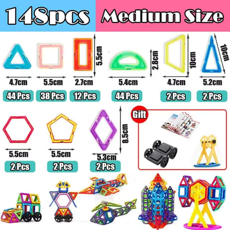 30-168Pcs Magnetic Blocks Magnetic Designer Construction Set Educational Building Blocks Magnet Toys for Children Gifts