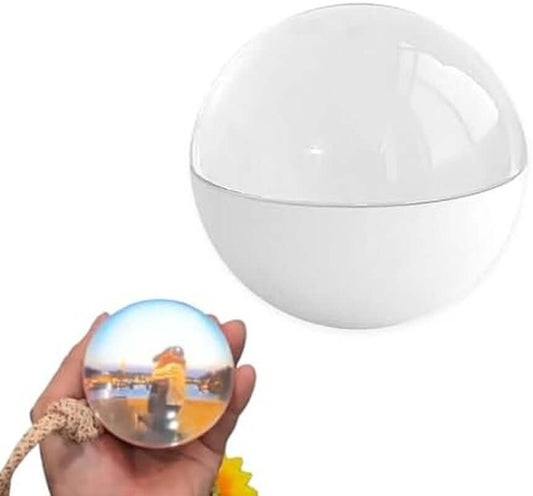 2.7Inch Crystal Ball with Electronic Display, Custom Light-Up Sphere, Personalized Digital Memory Display—Uploadable Videos & Photos, Customized Gift for Anniversary, Birthday, Wedding (White)