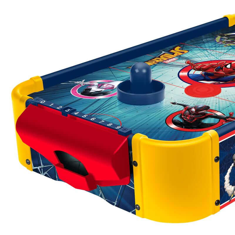 MARVEL Officially Licensed Spider-Man, Spidey and His Amazing Friends Wooden Air Hockey Table with Manual Score Trackers for Kids Ages 4+ - Bright Full-Color Graphics & Smooth Surface