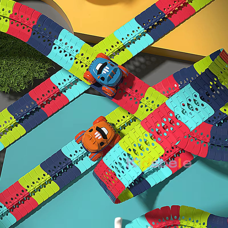 DIY Assembled Race Track Toy Car Set Electric Rail Car Train Track Magic Flexible Speed Railway Racing Boy Toys for Kids Gifts