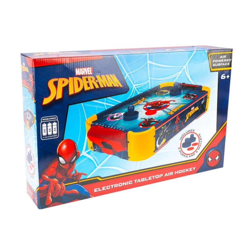 MARVEL Officially Licensed Spider-Man, Spidey and His Amazing Friends Wooden Air Hockey Table with Manual Score Trackers for Kids Ages 4+ - Bright Full-Color Graphics & Smooth Surface