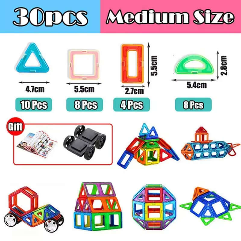 30-168Pcs Magnetic Blocks Magnetic Designer Construction Set Educational Building Blocks Magnet Toys for Children Gifts