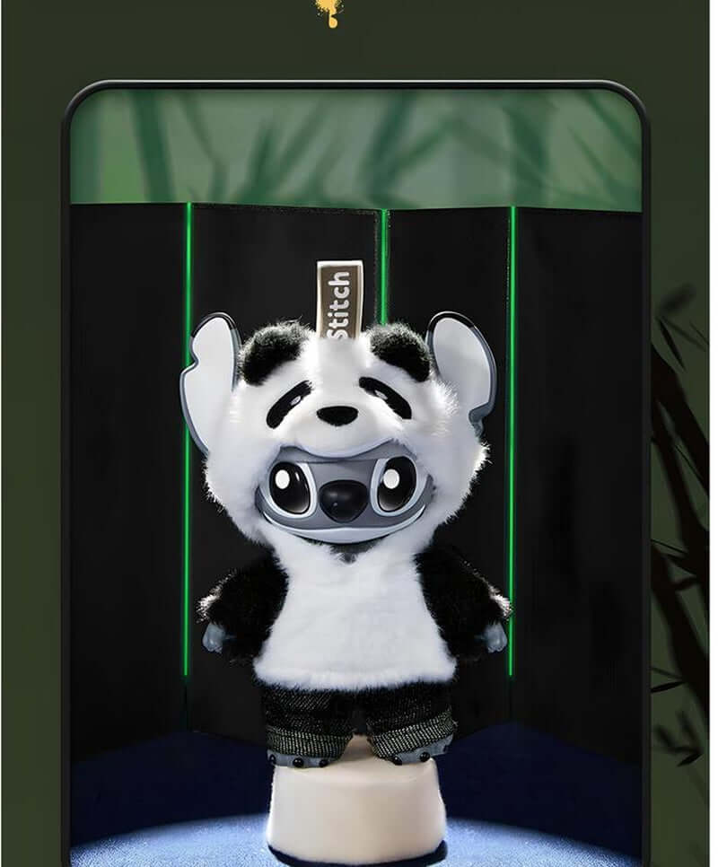 Disney Stitch Genz Street Style Series – Hang Card Edition Panda Vinyl-Plush Doll | Cool & Cute Collectible, Perfect Gift for Her & Stitch Fans
