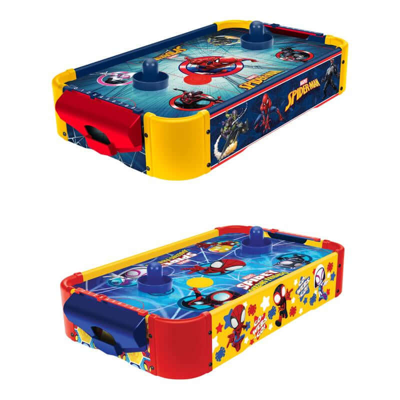 MARVEL Officially Licensed Spider-Man, Spidey and His Amazing Friends Wooden Air Hockey Table with Manual Score Trackers for Kids Ages 4+ - Bright Full-Color Graphics & Smooth Surface