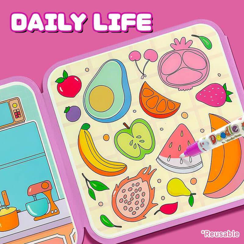 Water Coloring and Painting Doodle Books for Kids, Paint with Water Activity Books, Travel Toys for Kids Watercolor Painting Art Supplies Educational