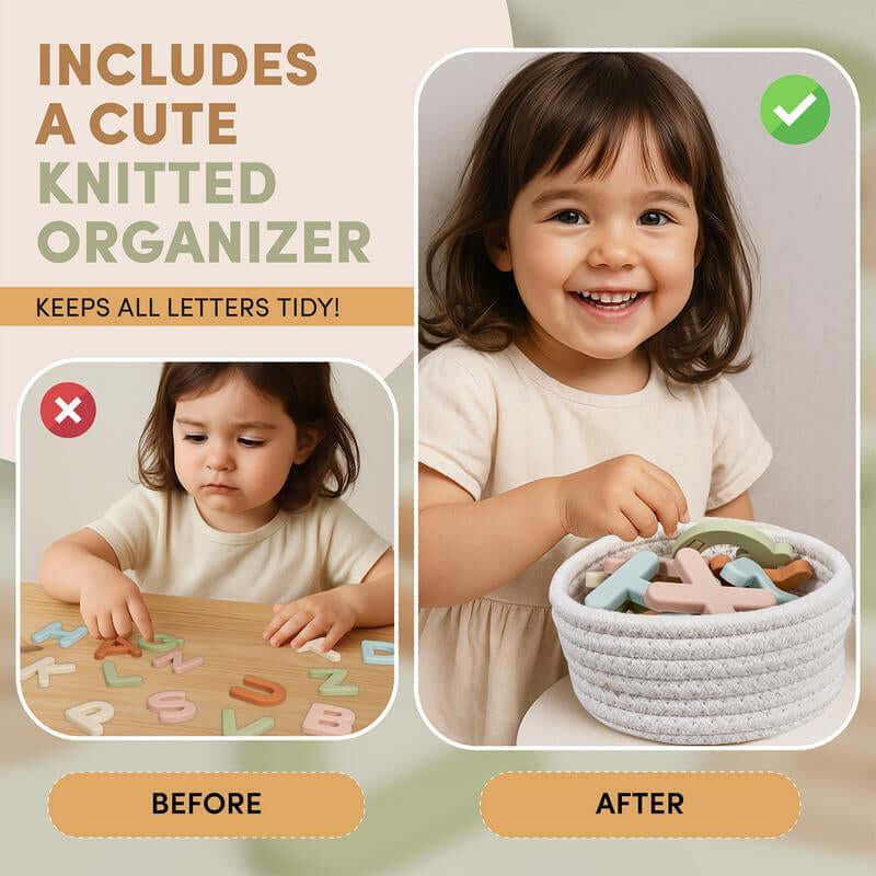 Joycat Silicone Alphabet Magnetic Letters, 26 Uppercase ABC Fridge Magnets for Kids, Learning Refrigerator Toys Set, Preschool Birthday Gifts for Kids