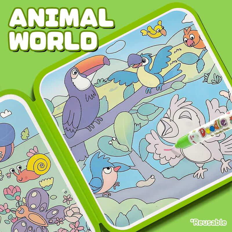 Water Coloring and Painting Doodle Books for Kids, Paint with Water Activity Books, Travel Toys for Kids Watercolor Painting Art Supplies Educational