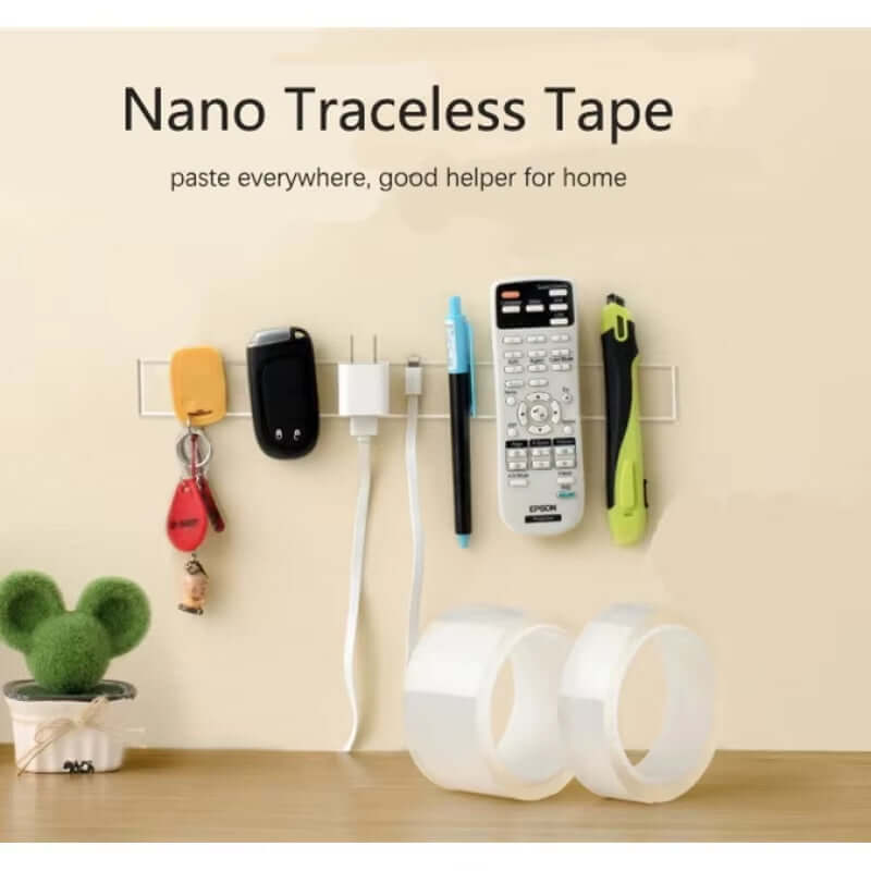 Nano Tape Double Sided Tape Transparent Reusable Waterproof Adhesive Tapes Cleanable Kitchen Bathroom Supplies Tapes
