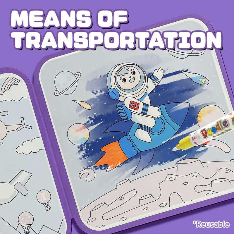 Water Coloring and Painting Doodle Books for Kids, Paint with Water Activity Books, Travel Toys for Kids Watercolor Painting Art Supplies Educational