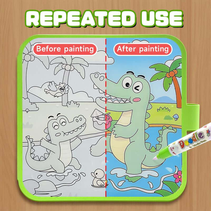 Water Coloring and Painting Doodle Books for Kids, Paint with Water Activity Books, Travel Toys for Kids Watercolor Painting Art Supplies Educational