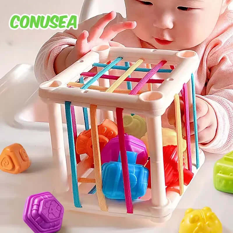 Montessori Baby Toys Stack Pull Blocks Games 0-12 Months Color Shade Sensory Development Learning Educational Toys Babies Infant
