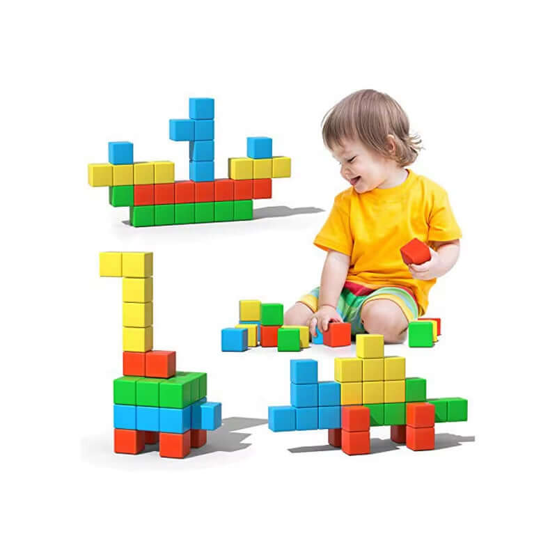 Magnetic Square Building Blocks Set - 32-96 Pieces, Ideal for Creative Play and Exquisite Holiday Gifts